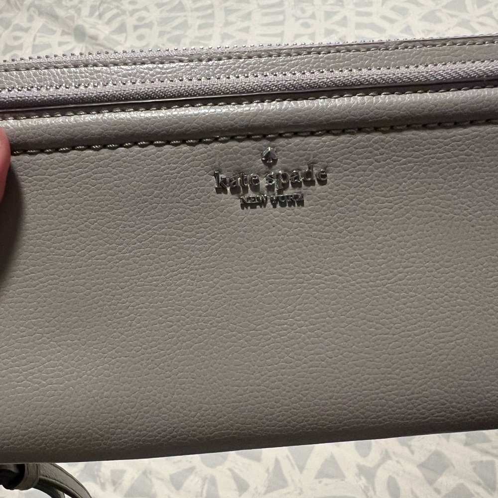 Kate Spade Light Gray Clutch LIKE NEW